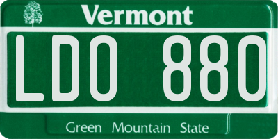 VT license plate LDO880