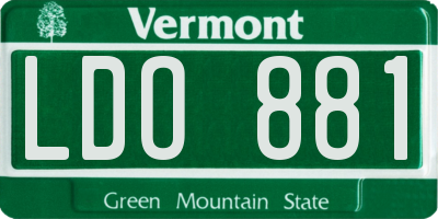 VT license plate LDO881
