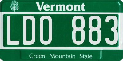 VT license plate LDO883