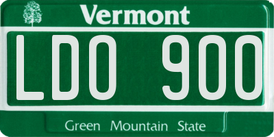 VT license plate LDO900