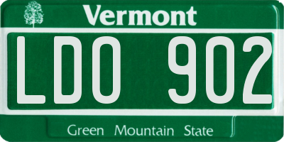 VT license plate LDO902