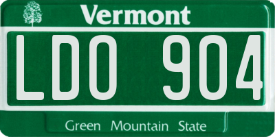 VT license plate LDO904