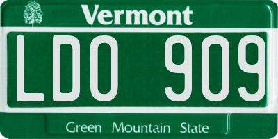 VT license plate LDO909