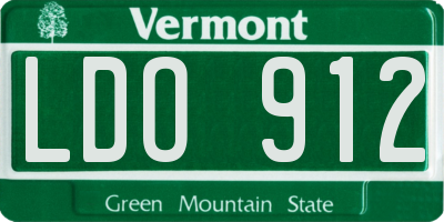 VT license plate LDO912