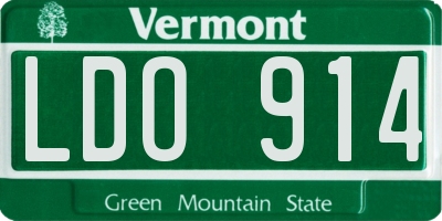 VT license plate LDO914