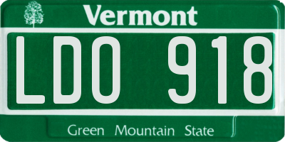 VT license plate LDO918