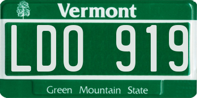 VT license plate LDO919