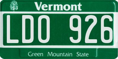 VT license plate LDO926