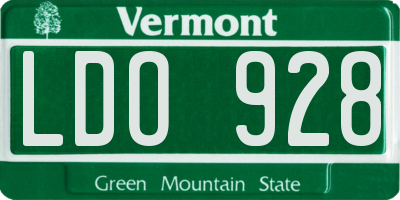 VT license plate LDO928