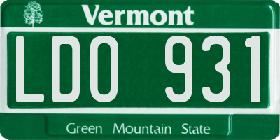 VT license plate LDO931