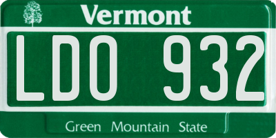 VT license plate LDO932