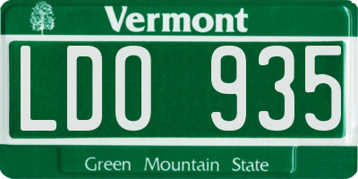 VT license plate LDO935