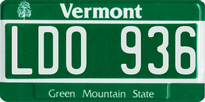 VT license plate LDO936