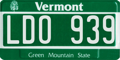 VT license plate LDO939