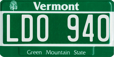 VT license plate LDO940