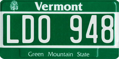 VT license plate LDO948