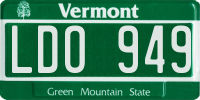 VT license plate LDO949