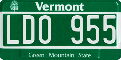 VT license plate LDO955