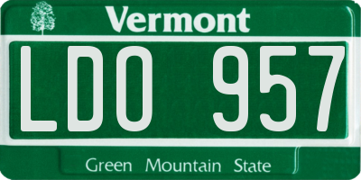 VT license plate LDO957