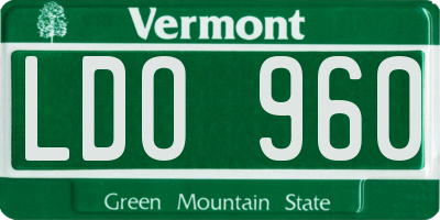 VT license plate LDO960