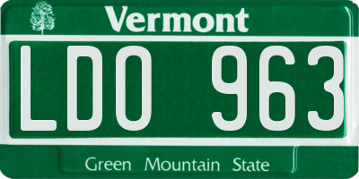 VT license plate LDO963