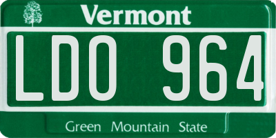 VT license plate LDO964