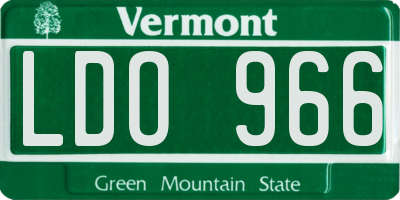 VT license plate LDO966