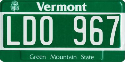 VT license plate LDO967