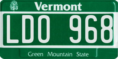 VT license plate LDO968