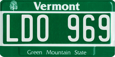 VT license plate LDO969
