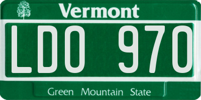 VT license plate LDO970