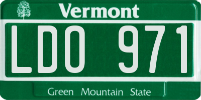 VT license plate LDO971