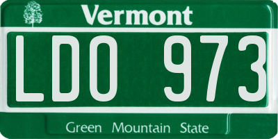 VT license plate LDO973