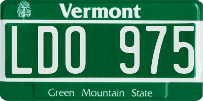 VT license plate LDO975