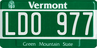 VT license plate LDO977