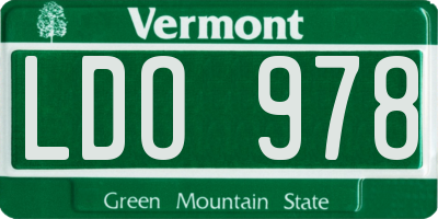 VT license plate LDO978