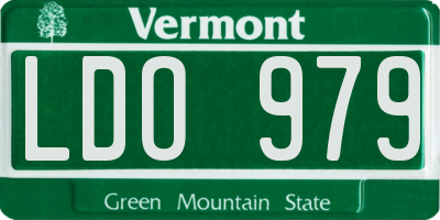 VT license plate LDO979