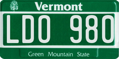 VT license plate LDO980