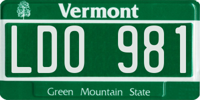 VT license plate LDO981