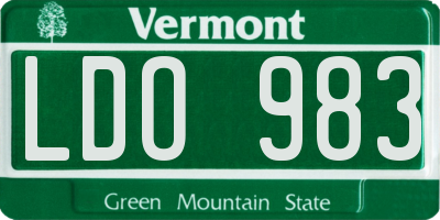VT license plate LDO983