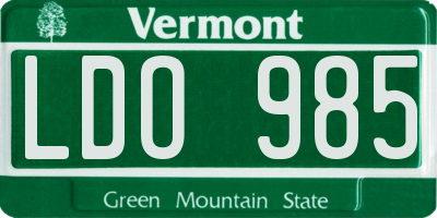 VT license plate LDO985