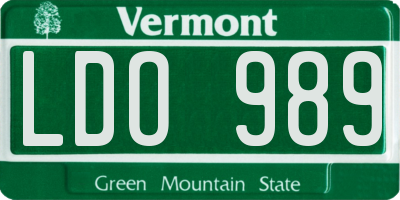 VT license plate LDO989