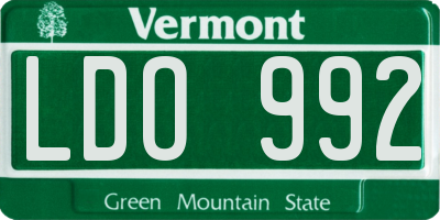 VT license plate LDO992