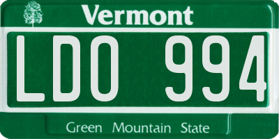 VT license plate LDO994