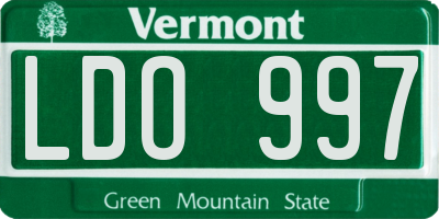 VT license plate LDO997