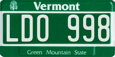 VT license plate LDO998