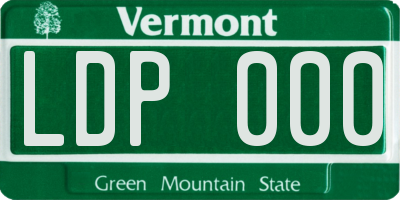 VT license plate LDP000