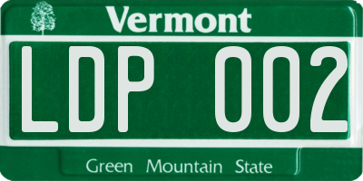 VT license plate LDP002
