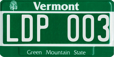 VT license plate LDP003