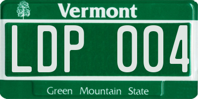 VT license plate LDP004